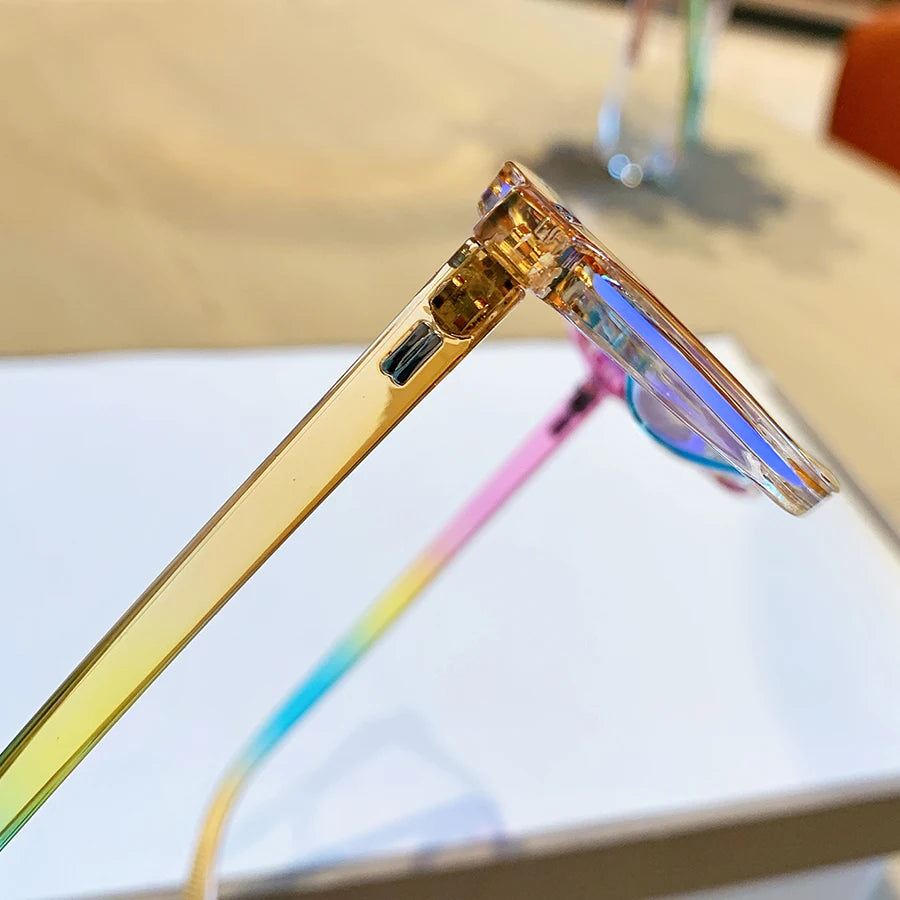 Stylish Women's Square Frame Glasses | Vibrant Rainbow Design