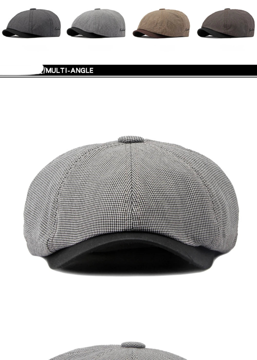 Unisex Plaid Beret Caps for Spring & Summer | Fashionable Flat Hats