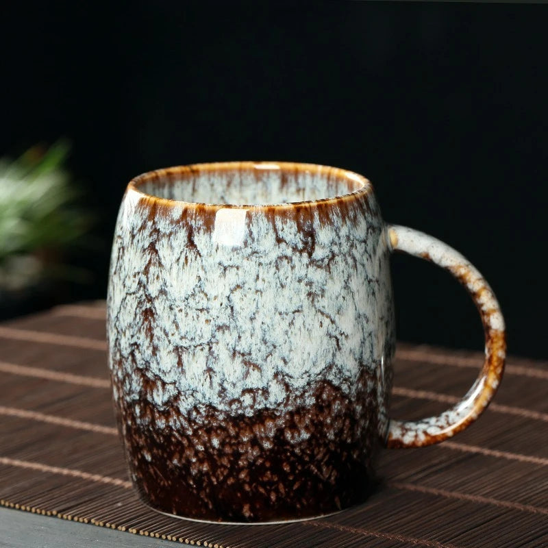 High-Capacity Ceramic Coffee Cup | Vintage Japanese Drinkware
