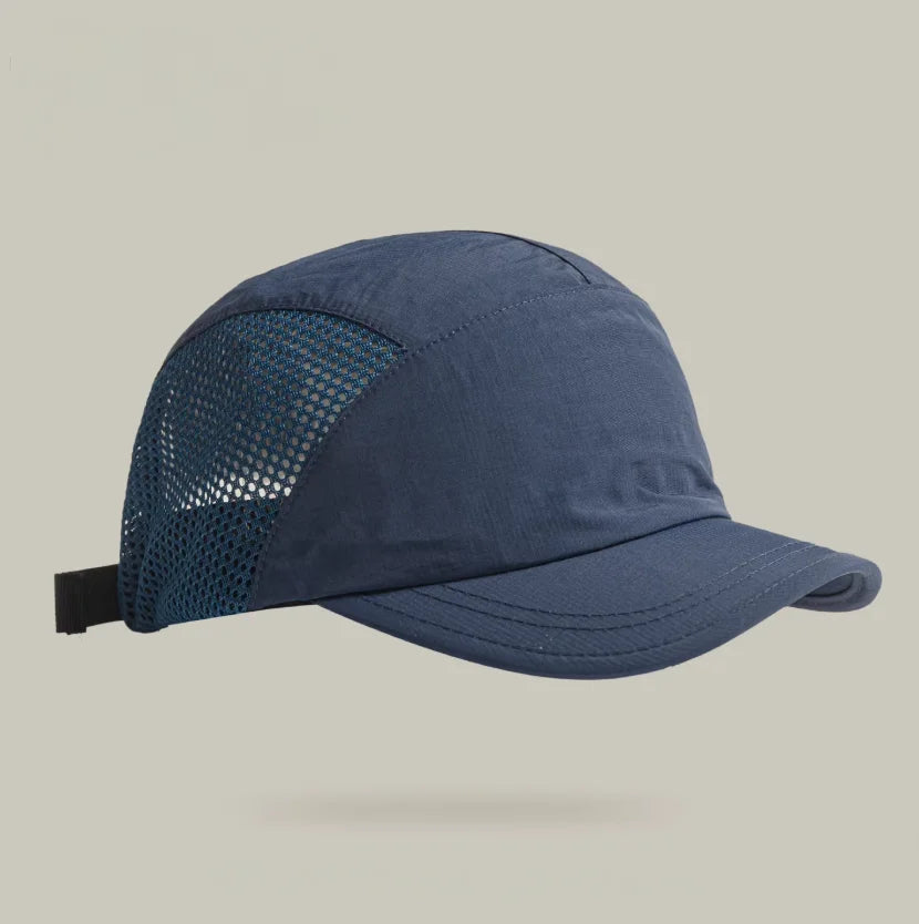 Unisex Vintage Short Brim Nylon Mesh Baseball Cap for Outdoor Activities