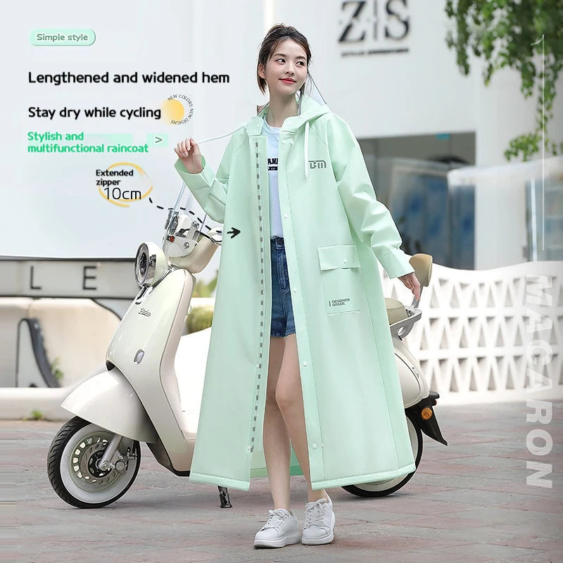 Long Full-Length Anti-Rainstorm Raincoat Poncho for Adults