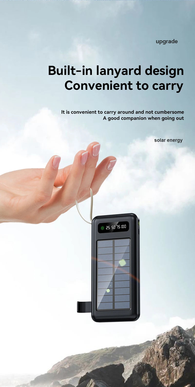 200000mAh Solar Power Bank | Fast Charging Portable Battery