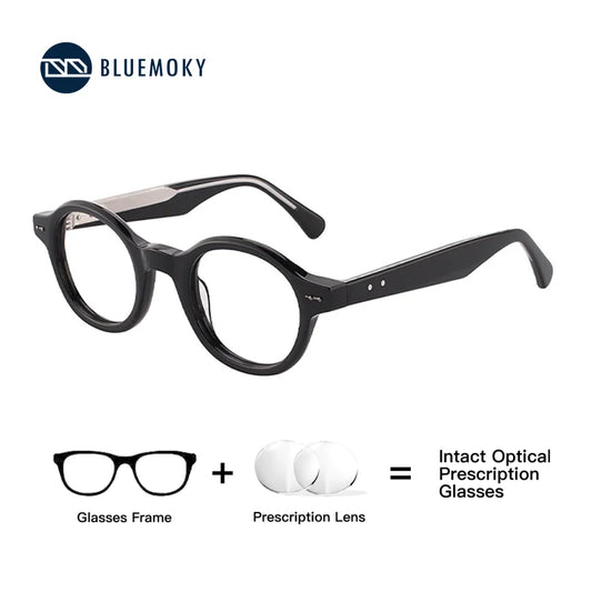 Unisex Retro Round Prescription Glasses | Progressive Anti Blue Light Eyewear