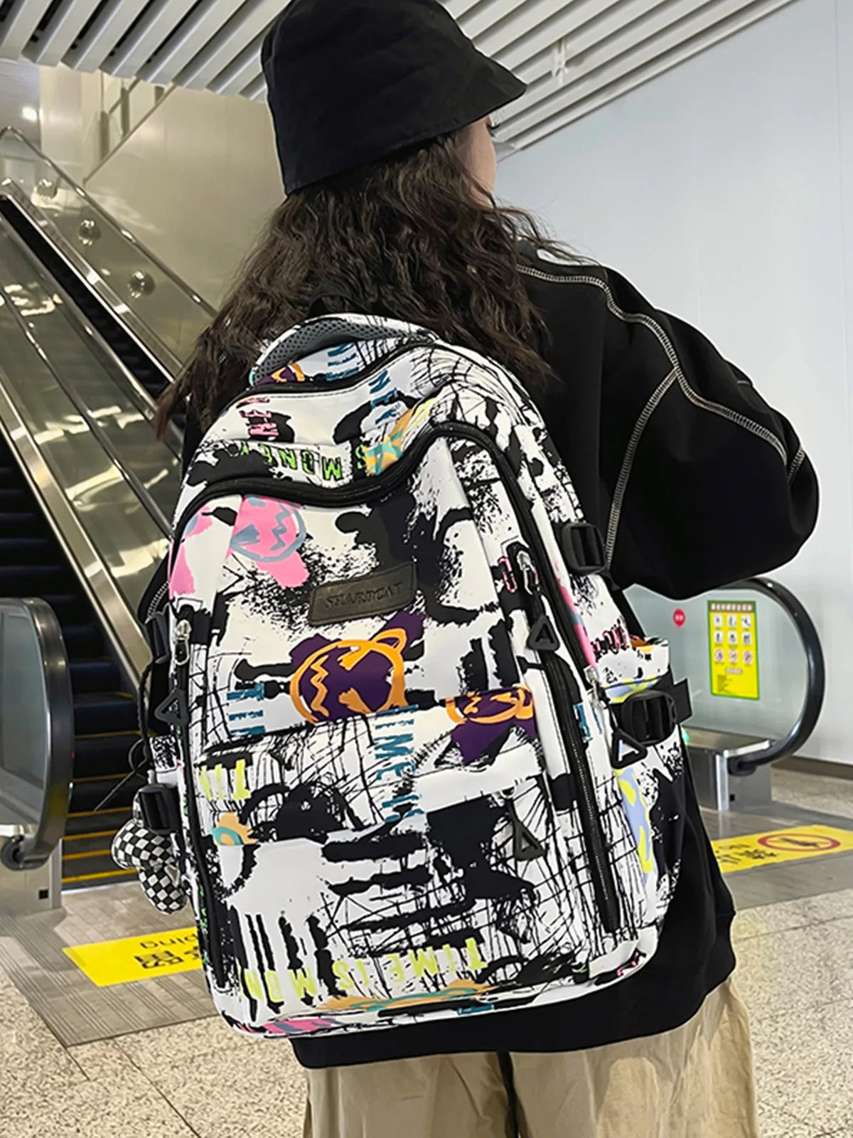 Trendy Personalized Graffiti Japanese Backpack | Large Capacity Book Bag