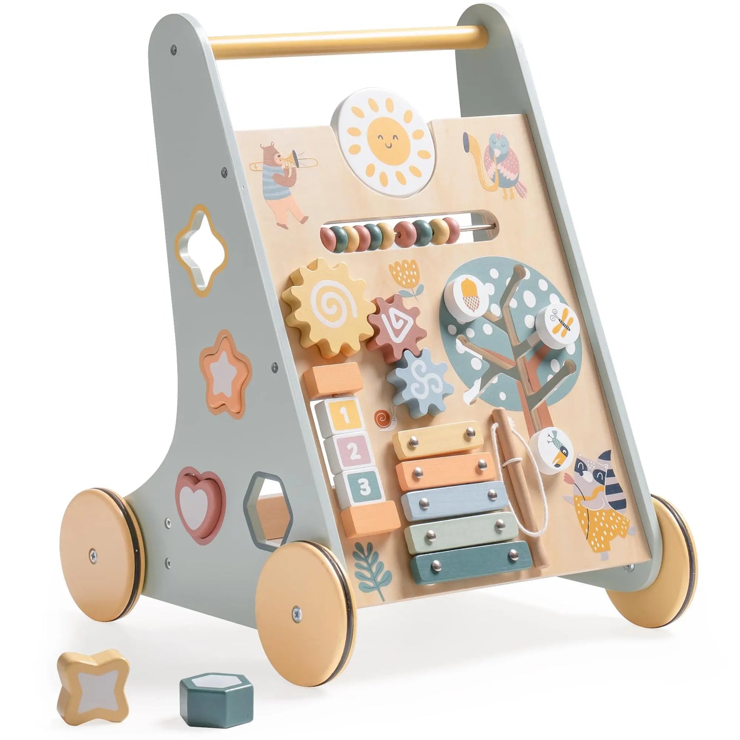 Wooden Baby Walker with Activity Center | Engaging Montessori Toy