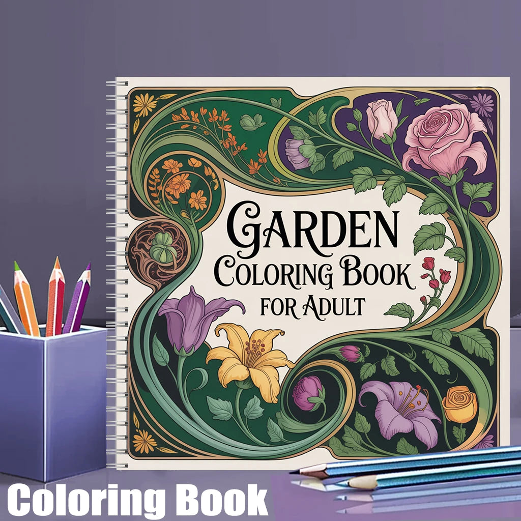 Garden Coloring Book for Adults | Stress Relief & Relaxation