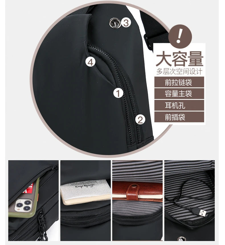 Stylish Men's Chest Bag | Casual One Shoulder Crossbody Design