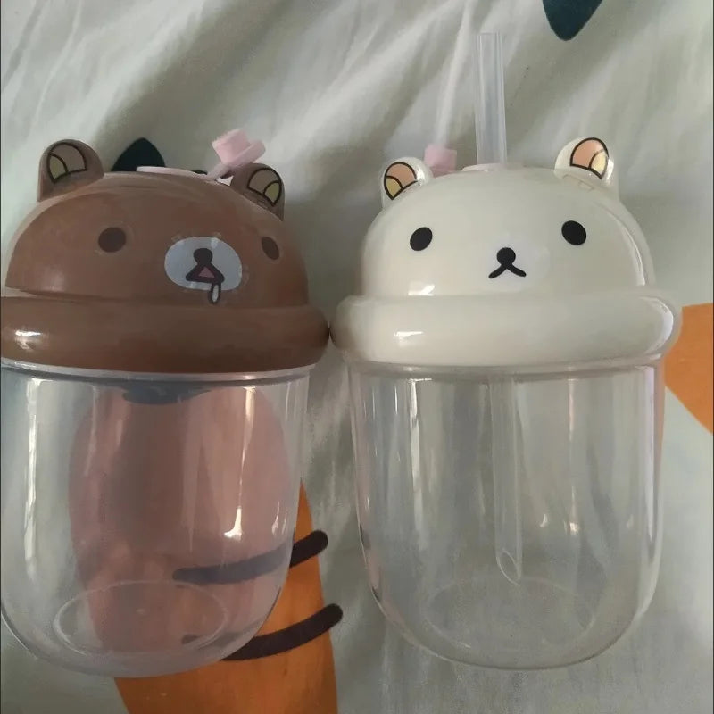 Cute Mini Plastic Straw Cup | Large Capacity Water Cup for Students