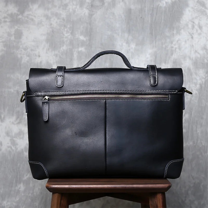 Retro Leather Commuter Handbag | Stylish & Versatile Bag for Men