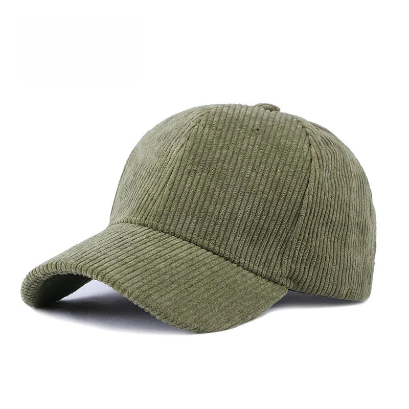 Unisex Solid Corduroy Baseball Cap | Vintage Snapback Trucker Hat