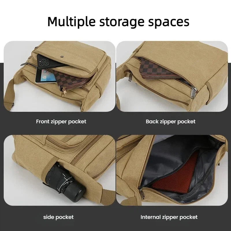 Bolsos de Lona Casuales para Hombres | Bandolera Cruzada Versátil