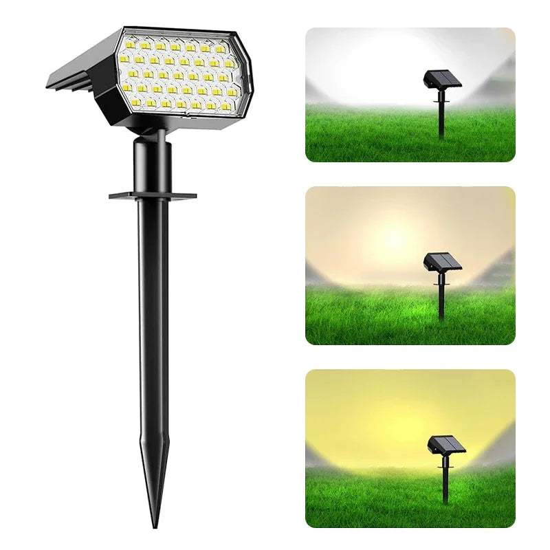 Focos solares LED | Iluminación impermeable para jardines y paisajes