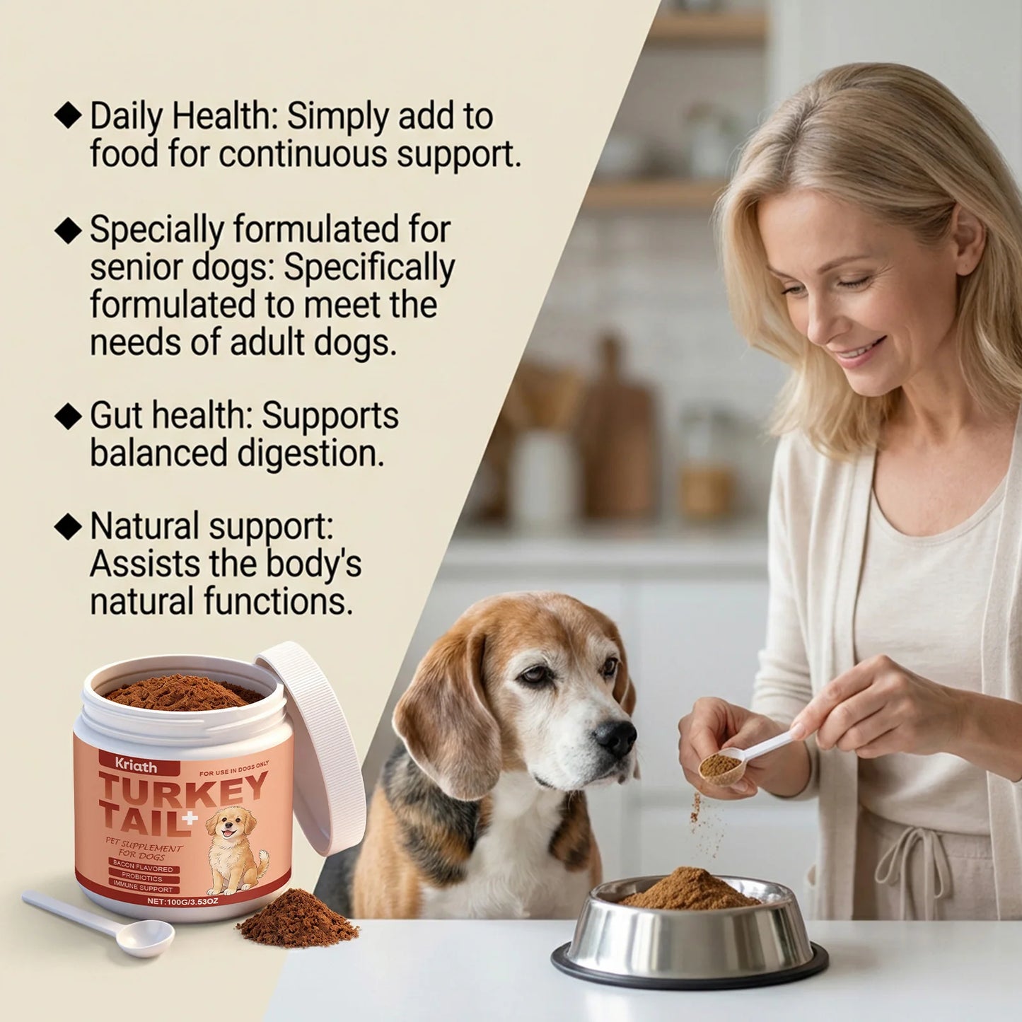 Pet Nutritional Supplements Bacon Flavor for Joint & Digestive Health