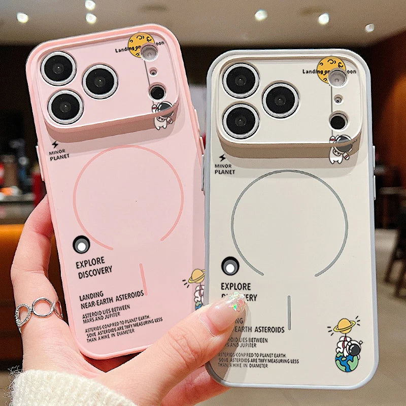 Hanging Astronaut Pattern Case for iPhone | Magnetic & Stylish Protection