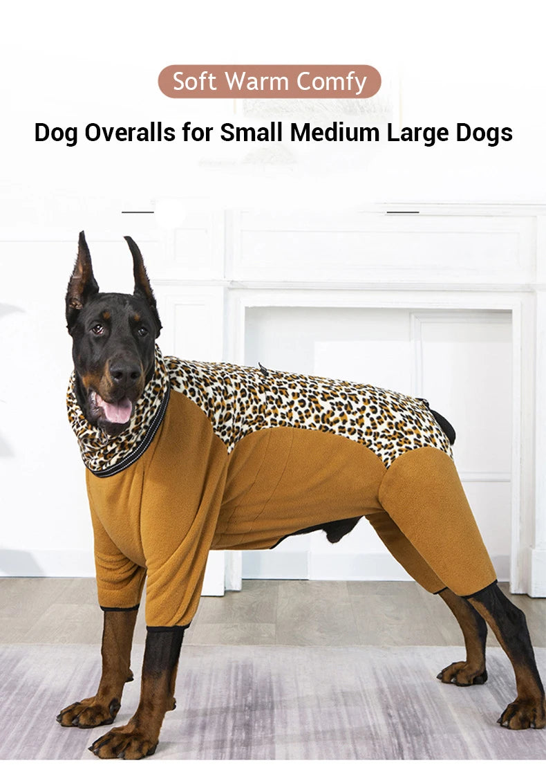 Warm Fleece Overalls for Dogs | Soft Winter Jumpsuit