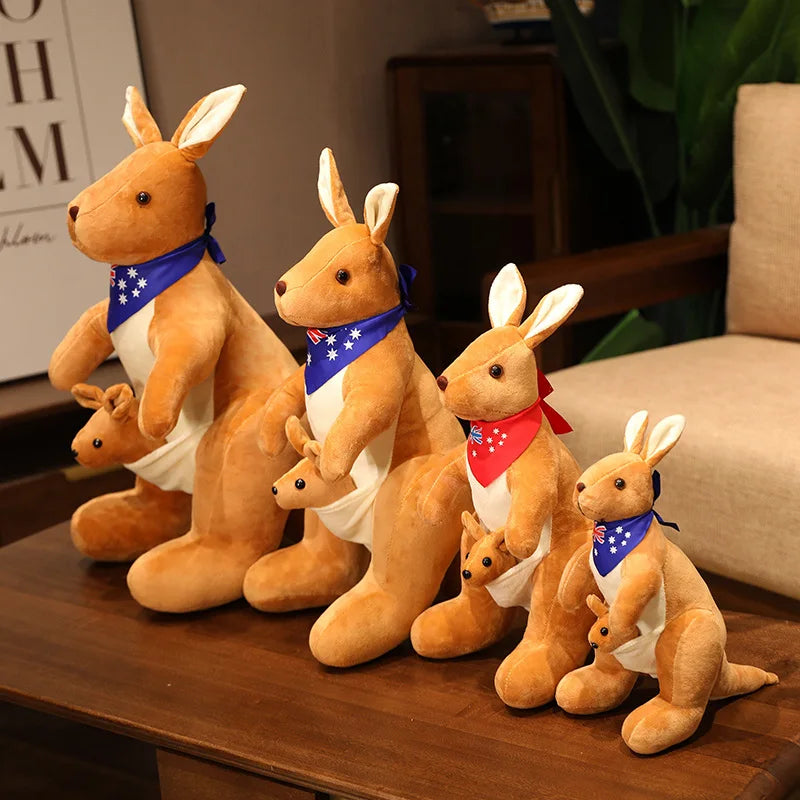 Lifelike Kangaroo Plush Toy | Mum & Baby Simulation Toy