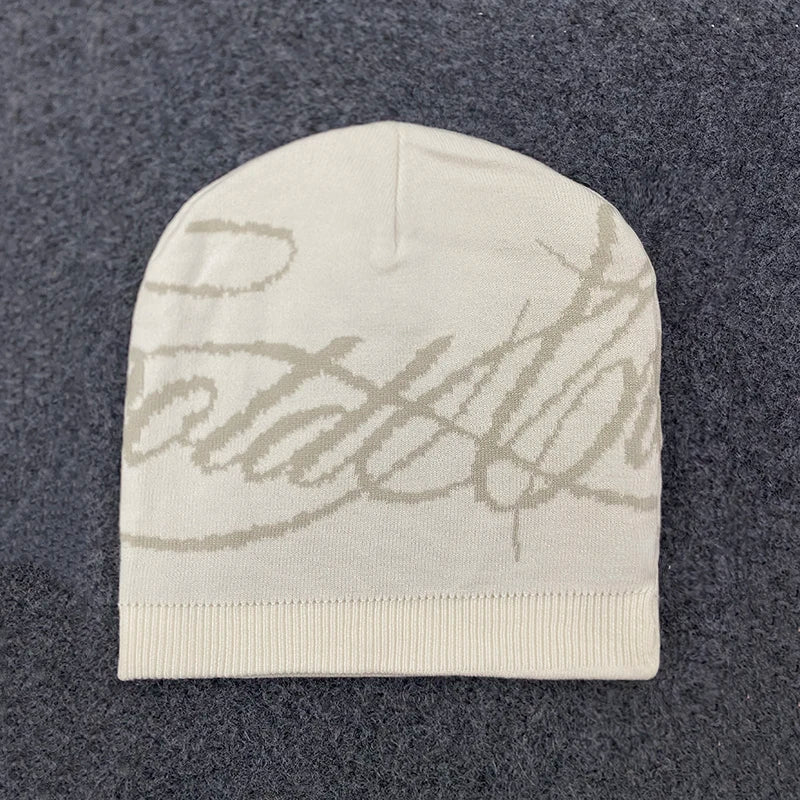 Unisex Letter Patch Knitted Beanie | Trendy Hip Hop Winter Hat
