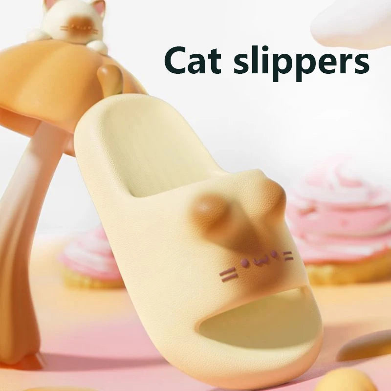 Cute Cat Slippers for Women | Lightweight Non-Slip Indoor Footwear