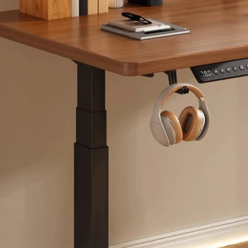 Electric Height Adjustable Solid Wood Computer Desk for Home & Office