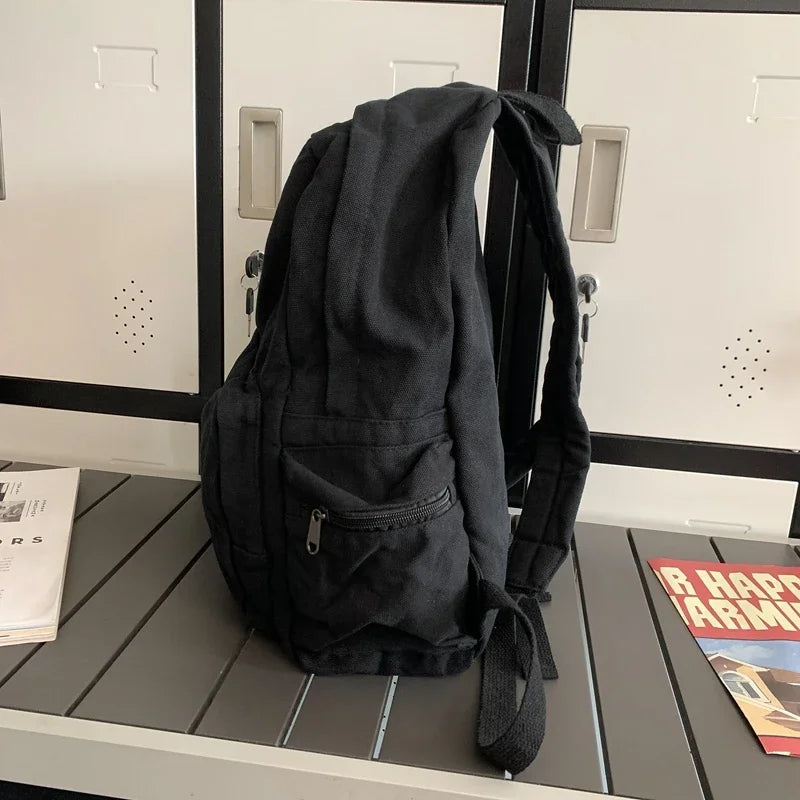 Vintage Washed Canvas Backpack | Stylish School & Travel Bag