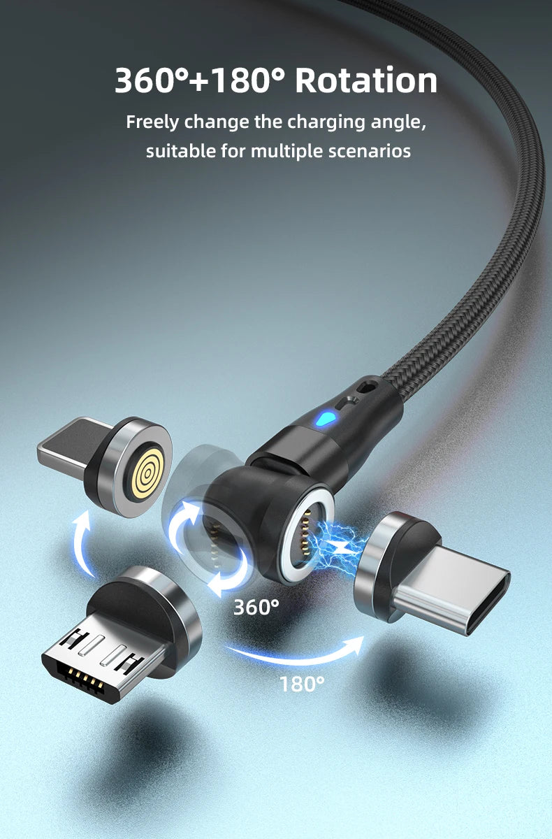 5A Magnetic Fast Charging Cable | 540° Rotating Design