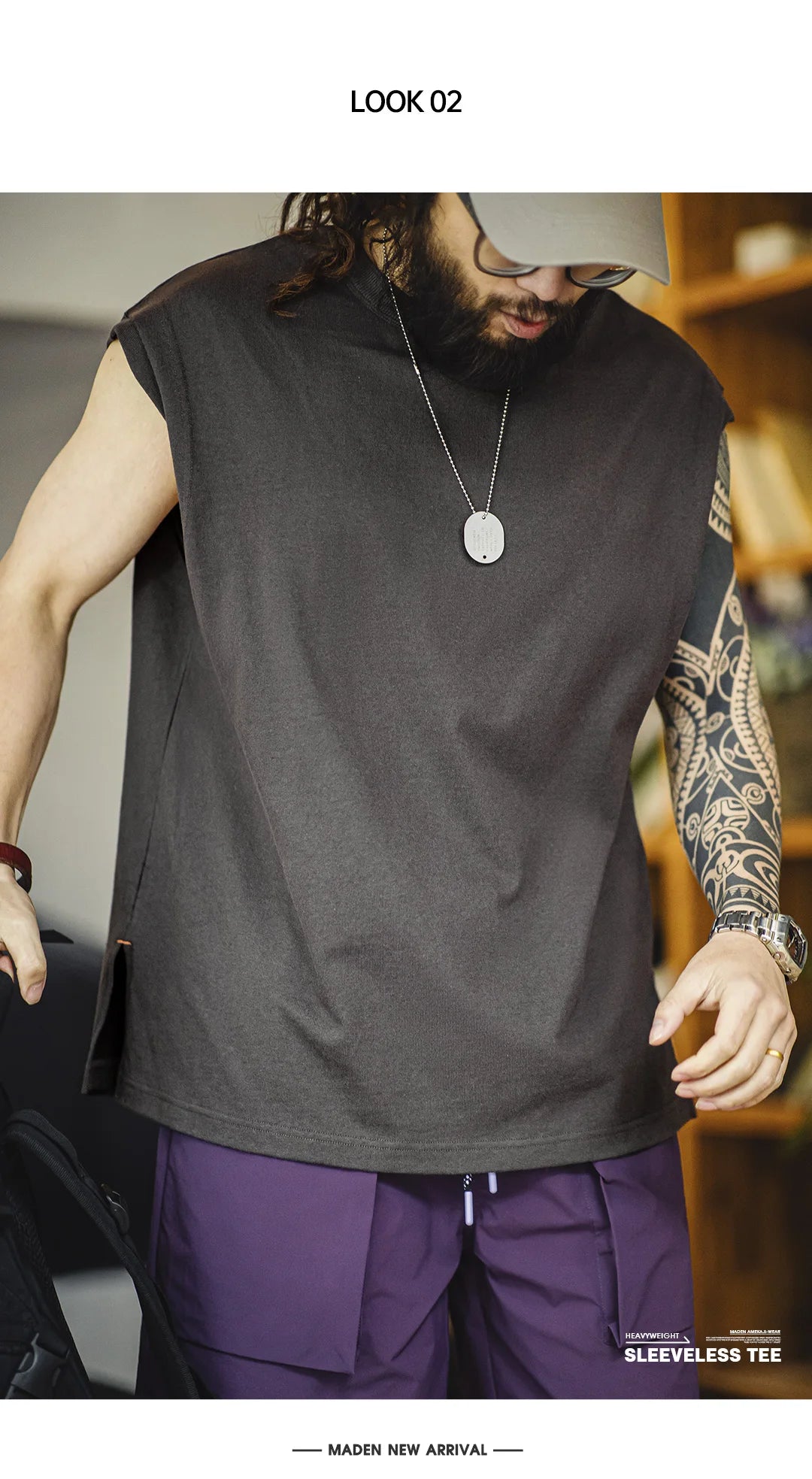 Men's Vintage Heavyweight Knitted Broad Shoulder Vest | Summer Tee
