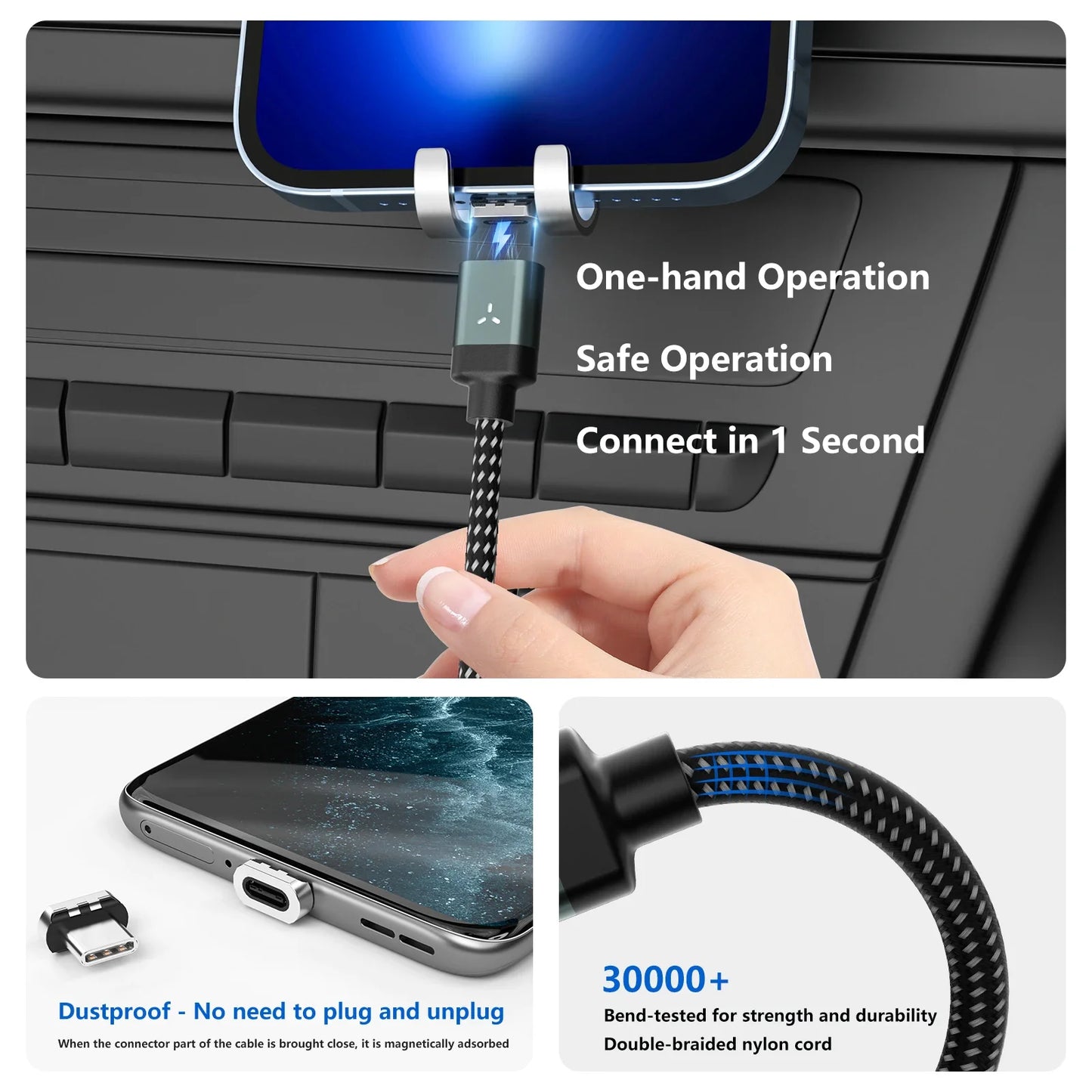 Magnetic USB-C Fast Charging Cable | Universal Compatibility