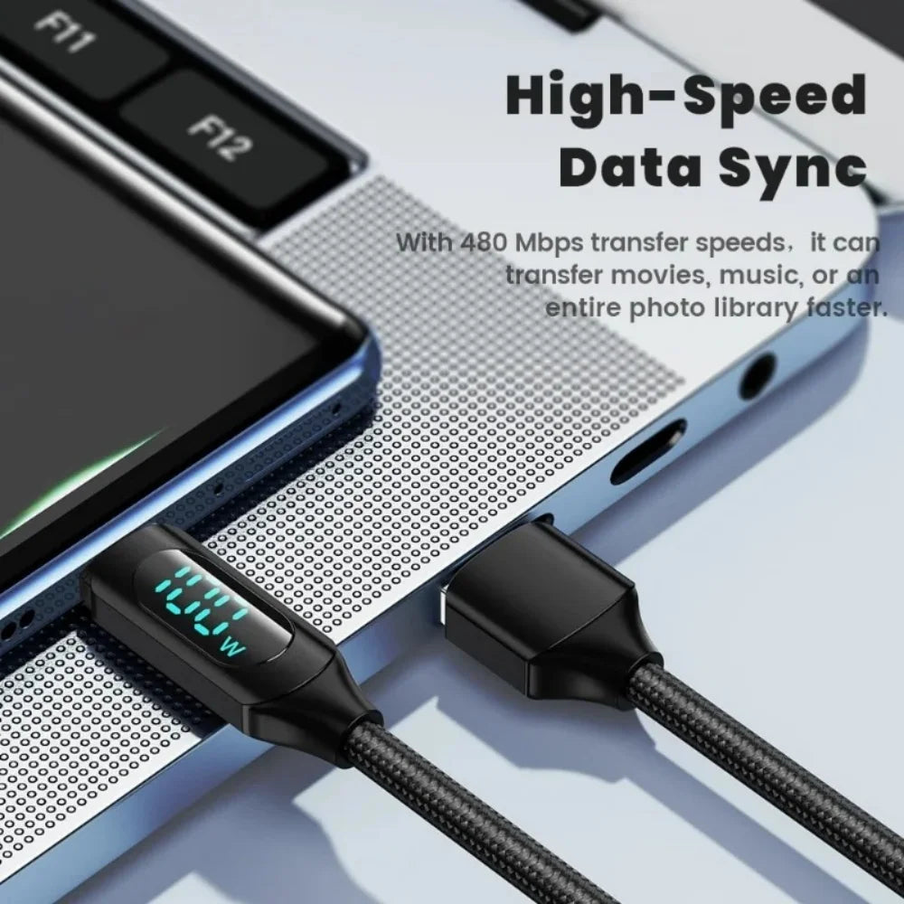 120W Super Fast Type C Charging Cable | High-Speed Data Cord