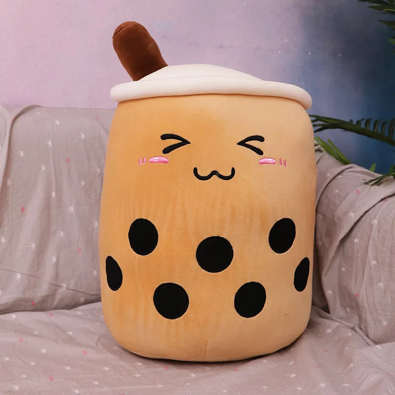 Large Milk Tea Plush Pillow | Adorable Stuffed Boba Toy for Kids