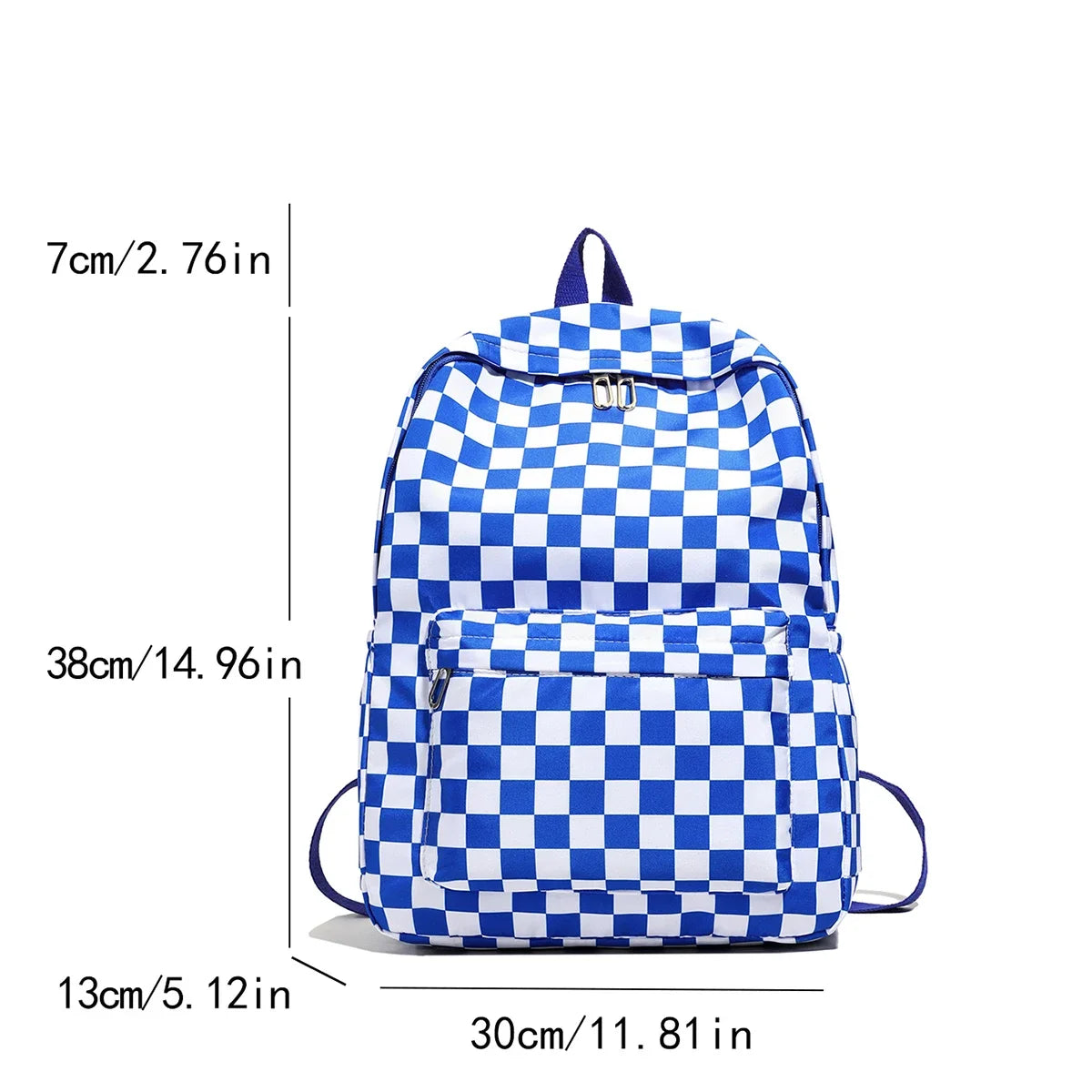 Fashionable Checkerboard Laptop Backpack for Women | Multi Pocket