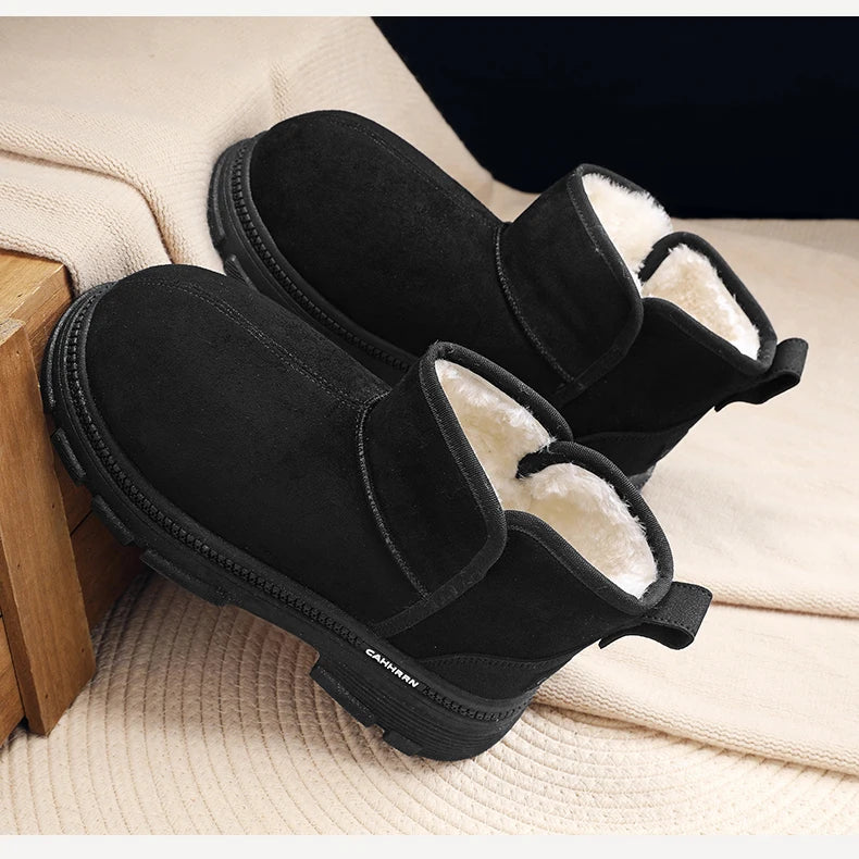 Men's Warm Plush Snow Boots | Cozy Mid-Calf Winter Footwear