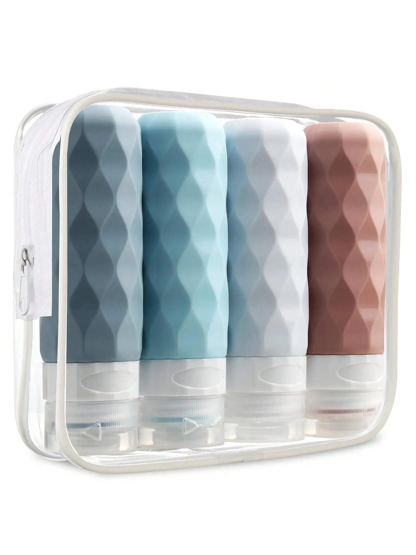 Silicone Travel Bottles - 4 Pack for Toiletries & Liquids