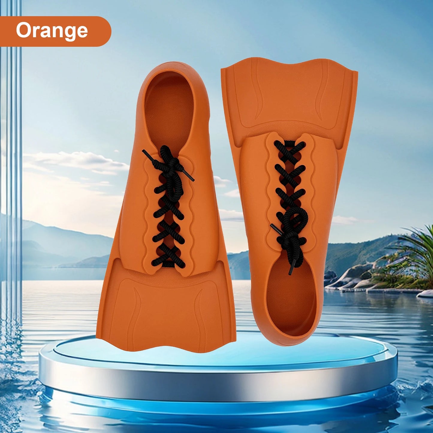 Adjustable Short Snorkeling Fins | Anti-Slip Swimming Equipment