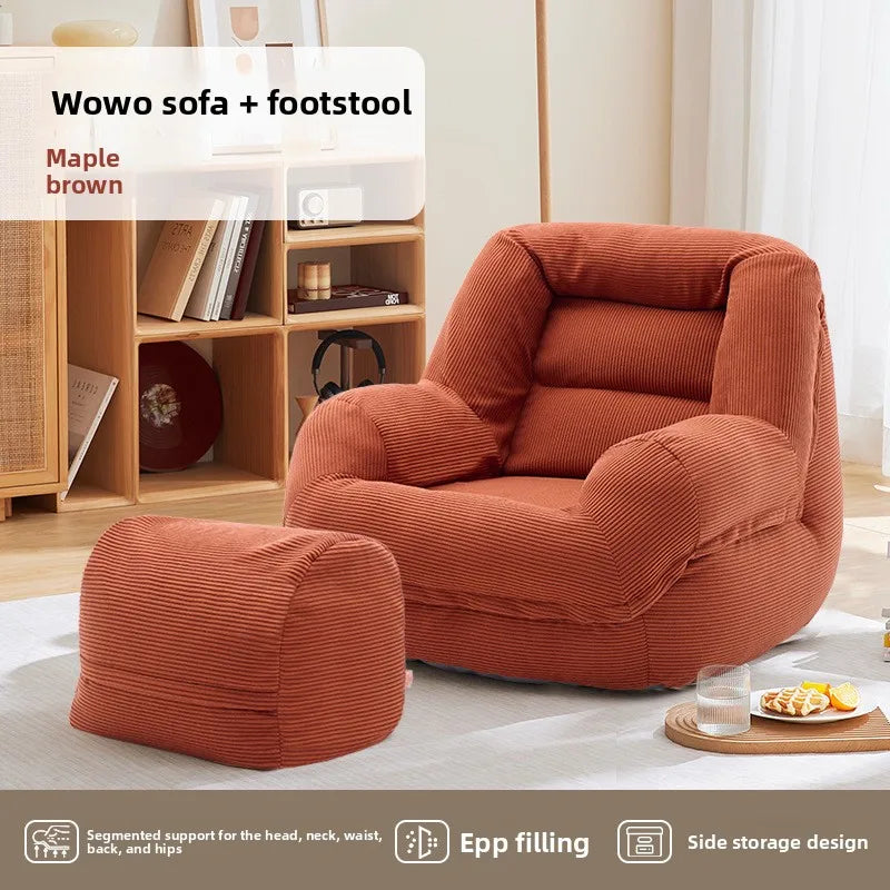 Cozy Lazy Sofa with Footstool | Perfect Winter Lounge Chair