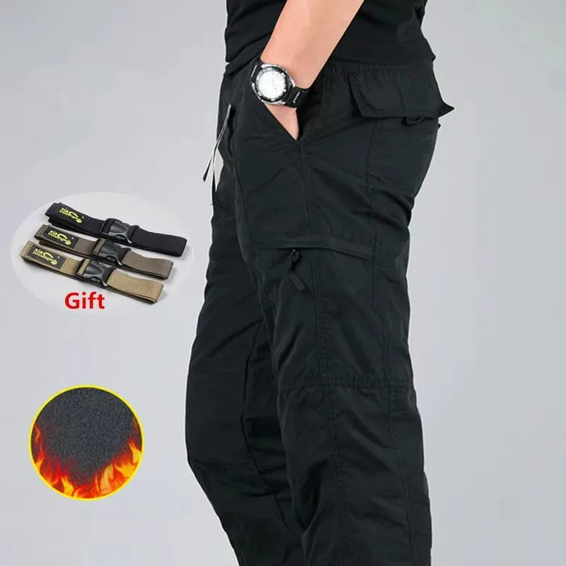 Men's Winter Fleece Cargo Pants | Warm & Casual Outdoor Trousers