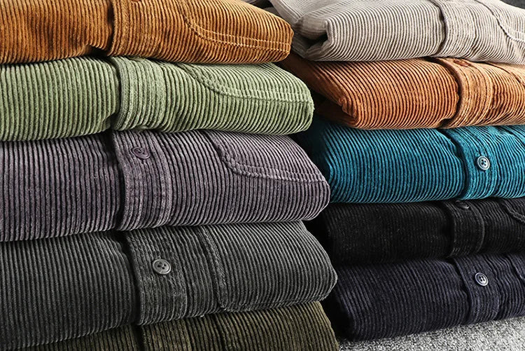 Men's Solid Color Corduroy Shirt | Vintage Casual Fashion