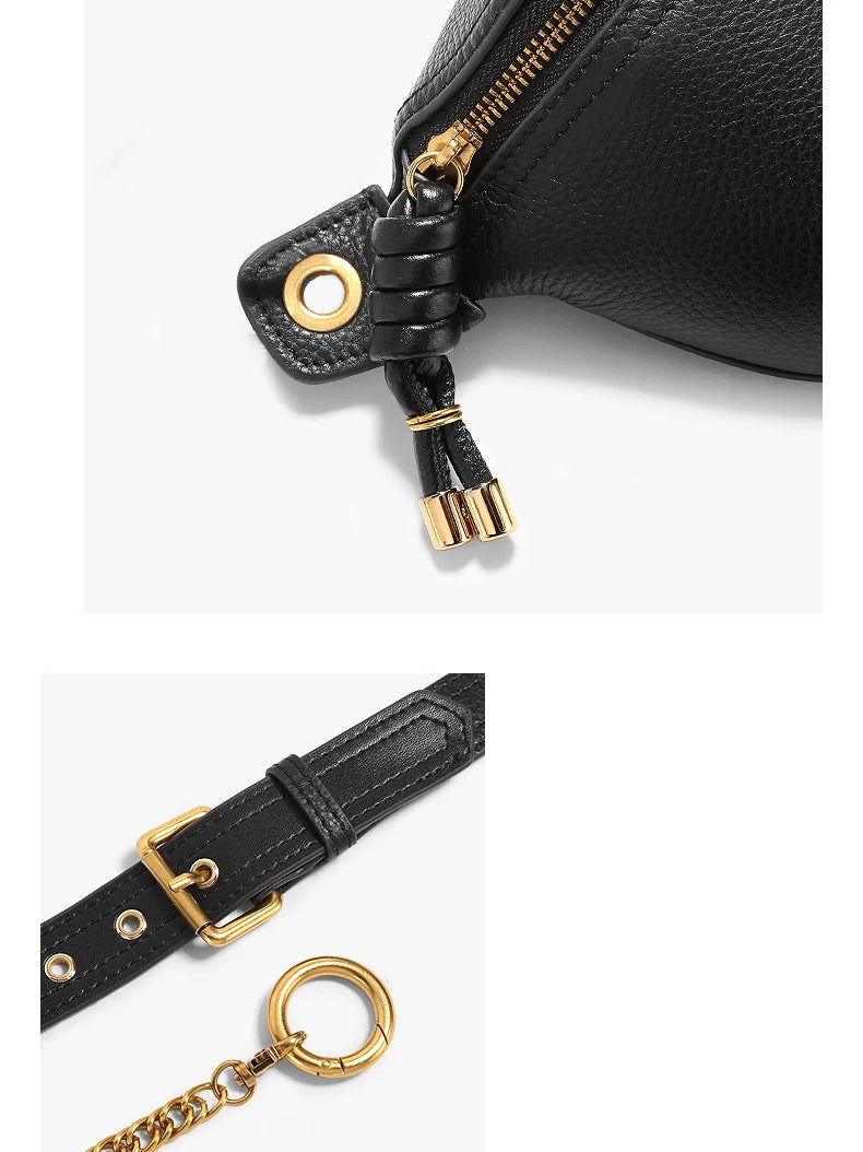 Stylish Women's Genuine Leather Waist Pack | Trendy Belt Bag