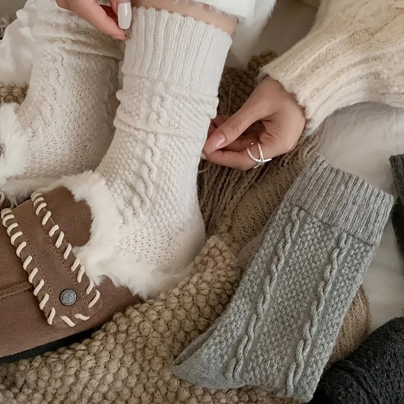 Cozy Thick Over-the-Knee Socks | 5-Pair Set for Autumn Warmth