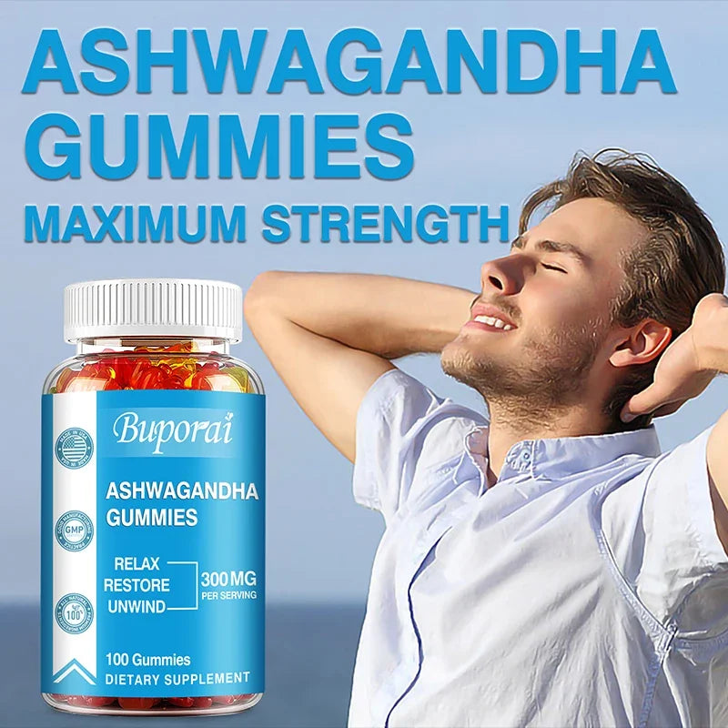 Natural Ashwagandha Gummies for Stress Relief & Focus Boost