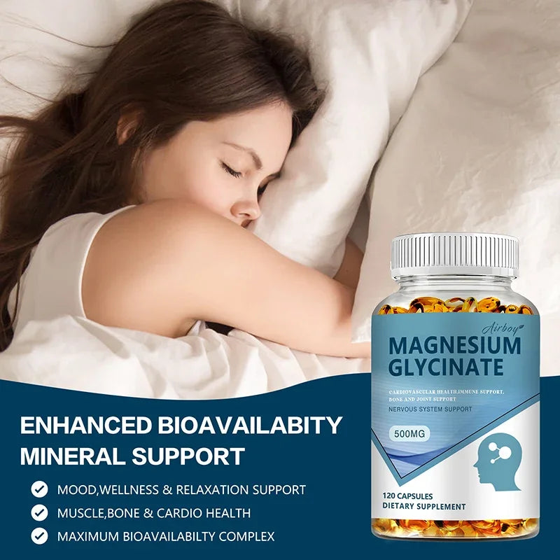 Magnesium Glycinate - Mood, Sleep, Muscle, Heart Health Support