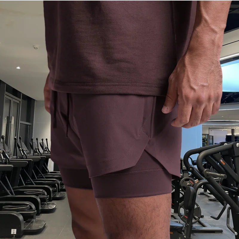 Men's 2-in-1 Running Shorts | Breathable Double Layer Fitness Gear