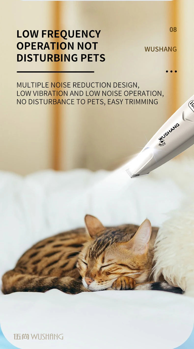 Electric Dog Groomer Trimmer | Low Noise LED Pet Hair Clipper