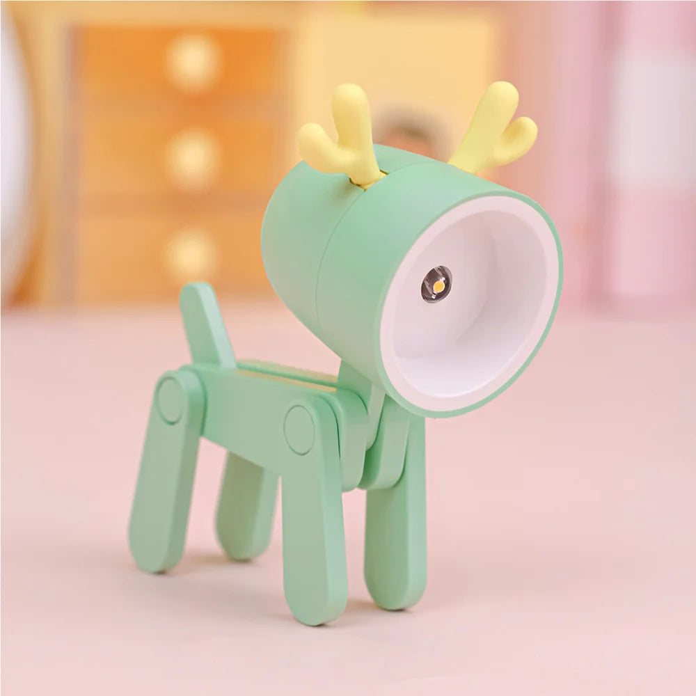 Adorable Mini Lámpara de Noche de Cachorro Manchado | Bonito Regalo de Lámpara de Escritorio