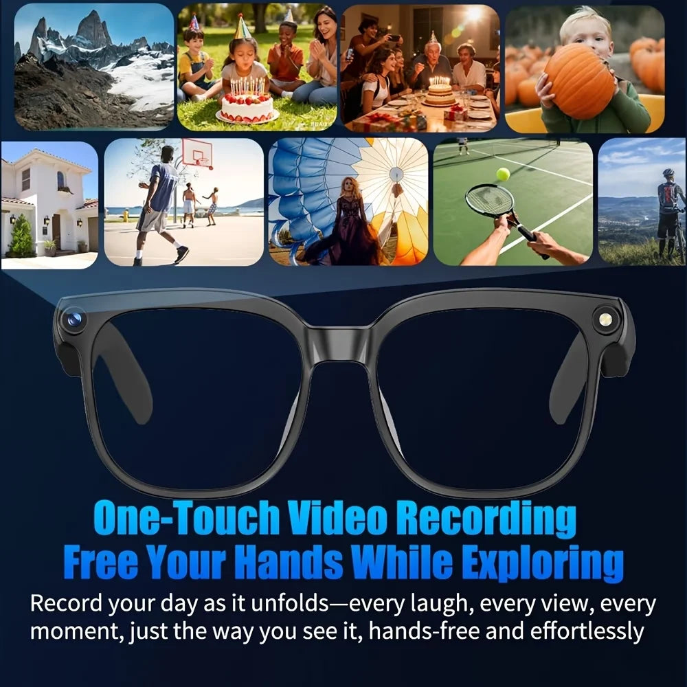 AI Smart Video Glasses with 8MP Camera & 4K HD Recording