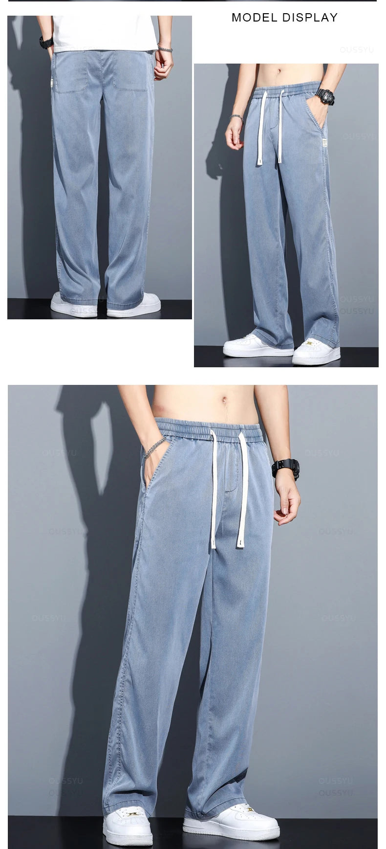 Men's Summer Loose Fit Soft Lyocell Jeans | Casual Comfort Trousers