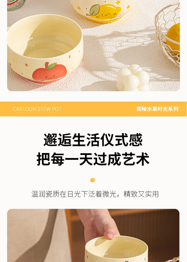 Cute Ceramic Cartoon Bowls | Perfect for Desserts & Noodles