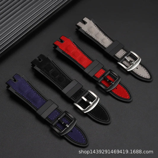 Correa de reloj híbrida de nubuck y nailon premium - Banda de 28 mm