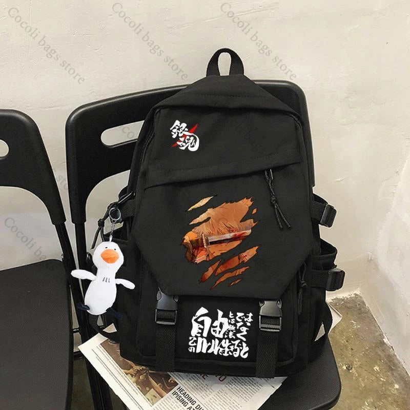 Anime-Inspired Large Capacity Print Backpack for Students