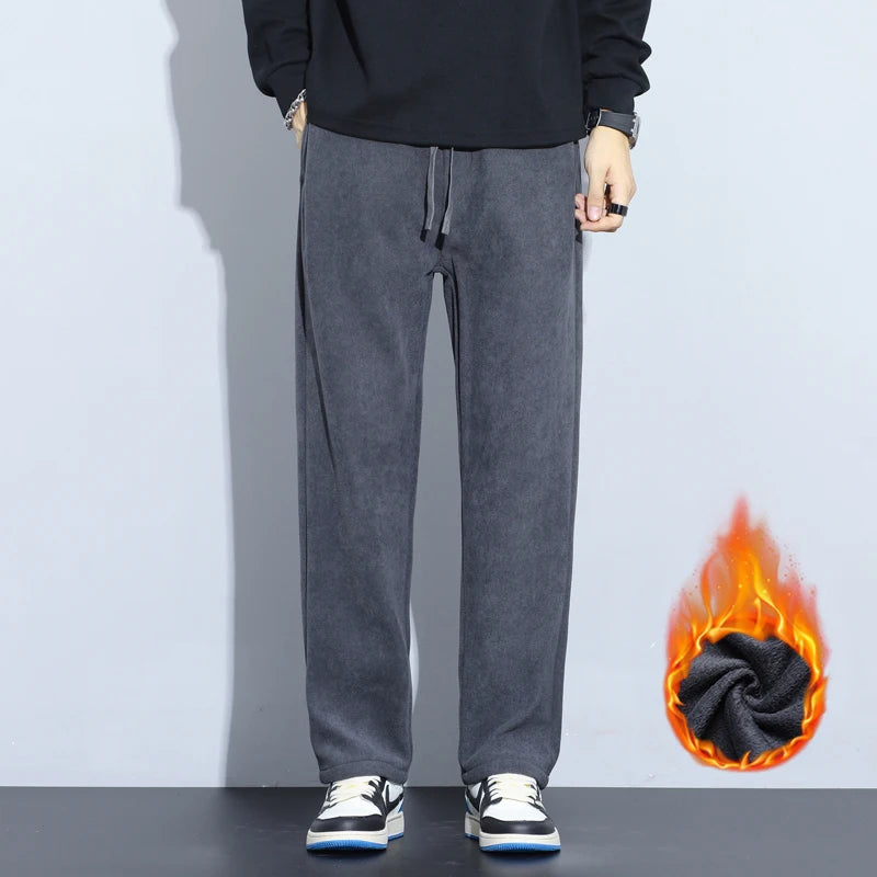 Men’s Thermal Fleece Pants | Cozy Wide-Leg Winter Sweatpants