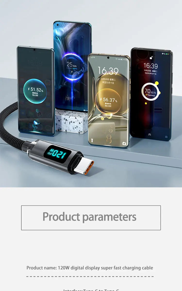 120W USB Type C Fast Charging Cable | 6A for All Devices